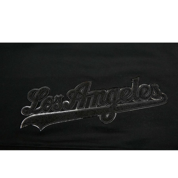 NWT Women's LA Dodgers Pro Standard Triple Black Cropped Pullover Hoodie - Picture 5 of 11